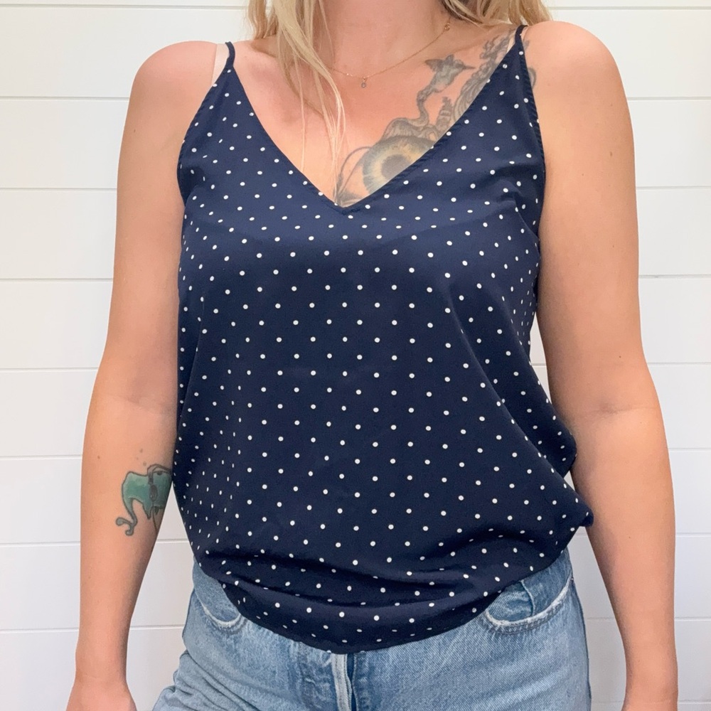 Abercrombie & Fitch Navy Polka Dot Camisole